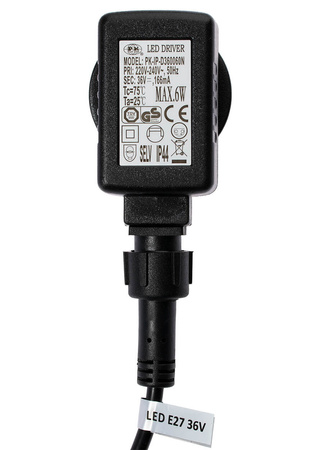 Venkovní zahradní girlanda světelný řetěz PARTY 5.6m 10xE27 barevný RGB 6W GOLDLUX (Polux)