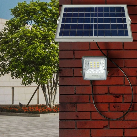 Solární Reflektor Lampa 9x LED 20W 600lm 5000K IP65 VIDEX Twilight Sensor s dálkovým ovládáním