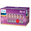 Sada 6x LED žárovka E27 A60 4,3W = 40W 470lm 2700K Teplé vlákno PHILIPS