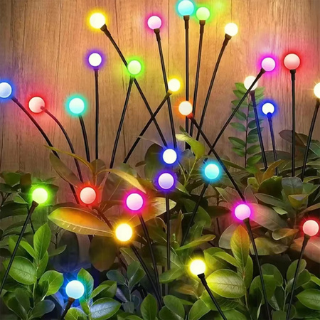 Solární zahradní lampa LED TULIO poháněná dekorativními foukacími koulemi RGB LUMILED