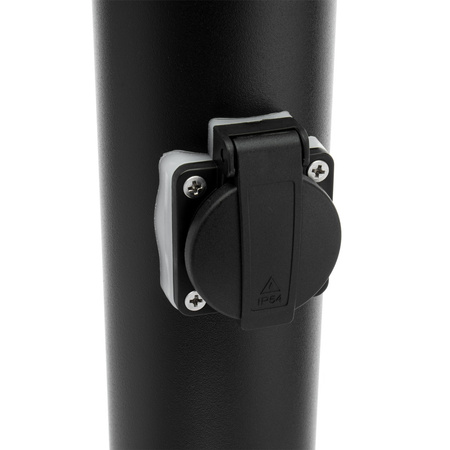 Venkovní zahradní lampa E27 BLACK SLOUP 65cm se zásuvkou 230V