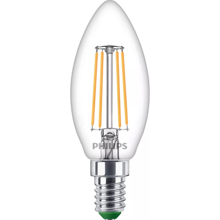 LED žárovka E14 Candle B35 2,3W = 40W 485lm 210lm/W 2700K Warm 300° CLASS A UltraEfficient Philips