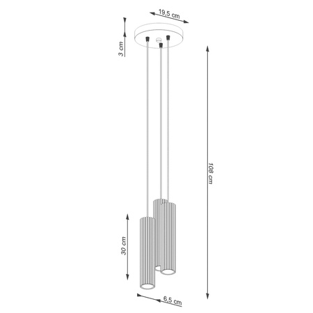 Stropní závěsné svítidlo 3x GU10 Hliník Taupe Carbon Deep Space SL.1775 Sollux