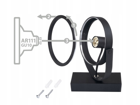 Stropní svítidlo Nástěnné svítidlo LEON ES111 Pohyblivé černé