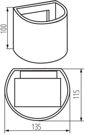 LED Elevation Lamp REKA Grafitová NAHORU A DOLŮ 7W 380lm 4000K Neutrální bila IP54 Kanlux