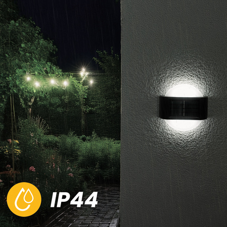 2x solární zahradní lampa LED Fasádní nástěnná lampa Top Down Kruhové svítidlo