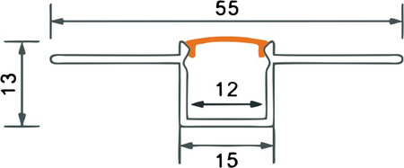 Hliníkový LED profil pro sádrokarton REGIPS Zapuštěný pod omítku Černý 2m s mléčným stínítkem pro LED pásky + krytky Ecolight řady GP
