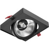 Podhledové svítidlo GU10, AR111 Nastavitelná Čtvercová Černá 14.5cm CARPI LUMILED