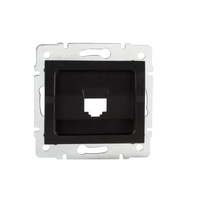 Adaptér internetové zásuvky RJ45 čtvercový černý LOGI Kanlux