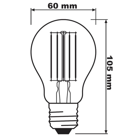 LED žárovka E27 A60 11W = 100W 1521lm 2700K Teplá bílá 300° CRI90 vlákno Stmívatelné LEDVANCE Superior