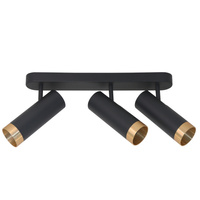 Nástěnné a stropní bodové svítidlo 3x GU10 Black Gold FADO Sanico Goldlux