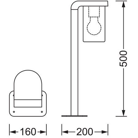 Venkovní zahradní lampa POST E27 50cm Endura Amber CASCADE LEDVANCE