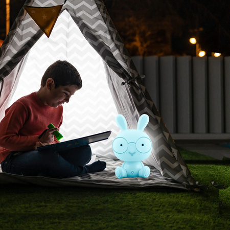 Dekorativní LED KING 2,5W teplá bílá modré dětské noční světlo GOLDLUX (Polux) + kabel USB-C