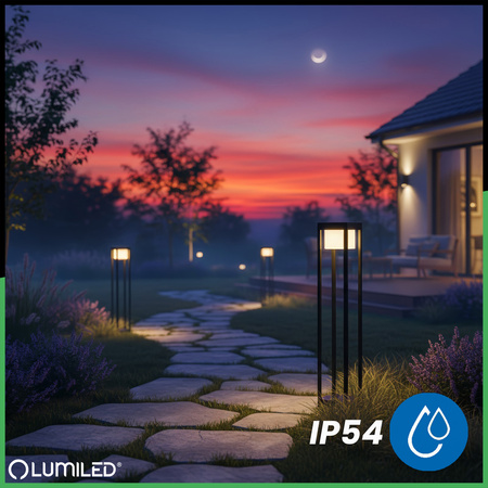 LED 12W 3000K 80cm černá QUERCUS LUMILED venkovní stojanová zahradní lampa