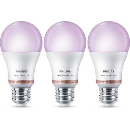3x LED žárovka E27 8,8W = 60W WHITE + RGB SMART WiFi Philips WiZ