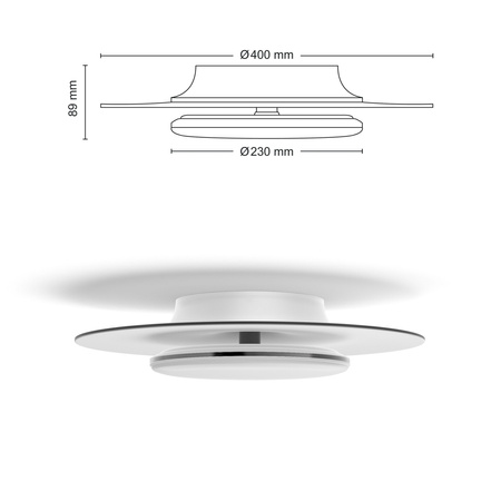 Stropní svítidlo LED Plafond 30W 3100lm 2700K Black Garnet Philips