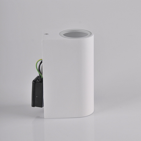 Venkovní nástěnné svítidlo shora dolů s LED 2x GU10 BOSTON GOLDLUX (Polux) ALUMINIUM White oválné