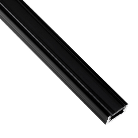 Povrchový Hliníkový Profil pro LED Pásky, Násuvný 1m Černá MINI + Černá Krytka LUMILED