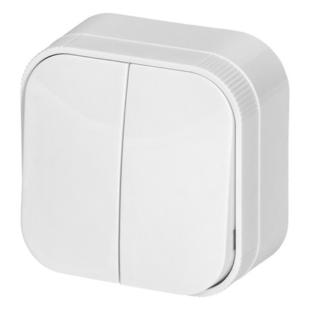 ToDo Switch Switch Dvojitý svícen Povrchová montáž IP20 ORNO WHITE