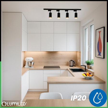 1m sada kolejnicového vedení + 4x stropní svítidlo s reflektorem GU10 LUMILED Rail Lighting