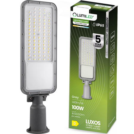 Ulicní LED lampa Průmyslová, Silniční Svítidlo 100W 14000lm 4000K IP65 ALS LUXOS LUMILED