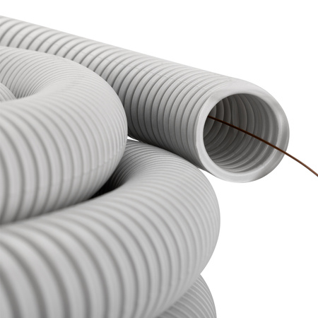 Vlnitá trubka RKGL 25mm 320N trubka s dálkovým ovládáním pro ochranu kabelu 50m šedá AKS ZIELONKA