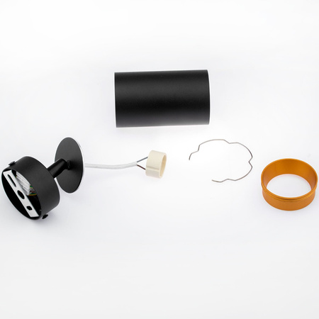 Stropní svítidlo ERIS SPOT. reflektor. halogenová žárovka GU10. černá a zlatá