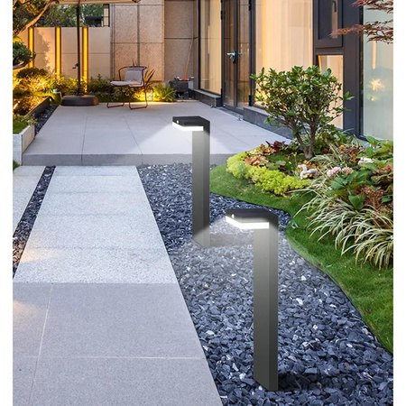 Solární zahradní lampa LED Drive-in Dekorativní venkovní pól Hliníkový snímač pohybu USB C