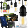 Solární zahradní girlanda 15x LED Dekorativní žárovky 10m + Dálkové ovládání IP65 2700K teplá bílá SOLLIS LUMILED