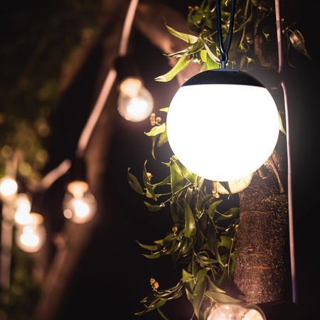 Zahradní LED solární závěsná lampa Kiara IP44 Ball 20cm White