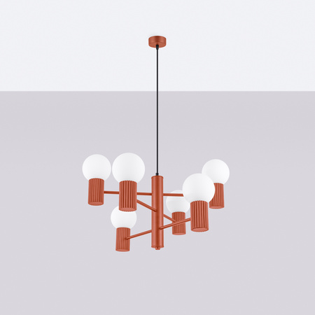 Lustr Závěsné svítidlo 6x G9 Hliník Ochre Red Halo French Sky SL.1833 Sollux