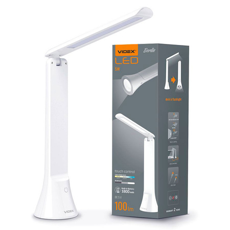 Noční stolní lampa + TORCH 2v1 LED 5W 3000K-5500K CCT USB stmívatelná dotykové