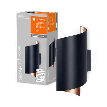 Nástěnné svítidlo SMART+ WIFI Chytré nástěnné svítidlo 12W ORBIS TWIST BLACK LEDVANCE
