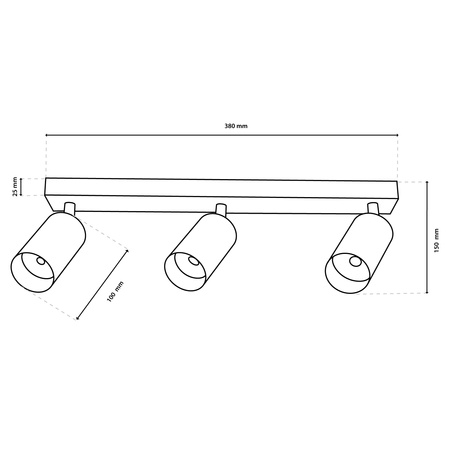 Stropní svítidlo SPOT TUBA Reflektor Halogenové svítidlo 3x GU10 TABULA LUMILED