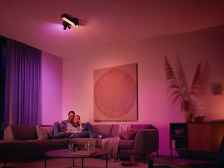 LED reflektorové stropní svítidlo 37,6 W 2960 lm IP20 bílé a barevné ambiance RGB + TW Black Smart SMART Zigbee Bluetooth Centris Philips HUE