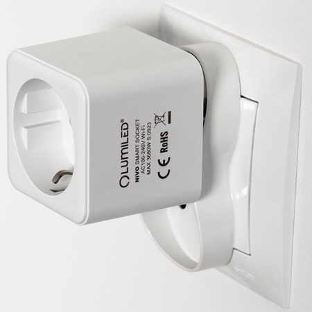 Inteligentní WiFi zásuvka, Měřič spotřeby Programovatelný časovač TUYA SMART NIVO LUMILED