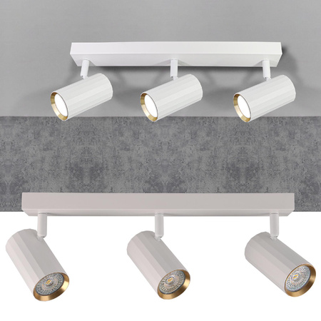 Nástěnné a stropní bodové svítidlo 3x GU10 White Gold NICEA Sanico Goldlux