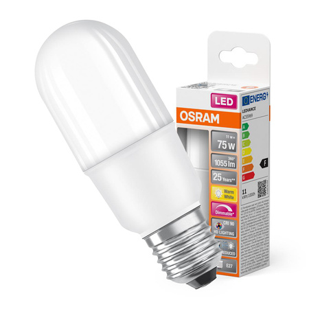 LED trubicová žárovka E27 11W = 75W 1055lm 2700K teplá CRI90 200° stmívatelná SUPERSTAR PLUS CLASSIC Osram