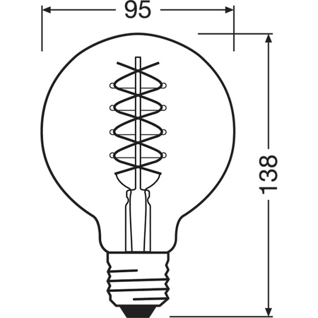 Dekorativní LED žárovka E27 G95 7W = 48W 600lm 2200K Teplá bílá 320° vlákno stmívatelné OSRAM Vintage 1906