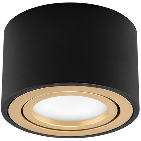 Povrchová montáž HALOGEN Bodové pohyblivé svítidlo AMAT-S INSERT Kulaté černo-zlaté 52mm LUMILED