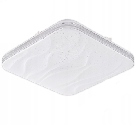 LED stropní koupelnový plafón 72W 3000-6500K White Square Diamond 43cm + dálkové ovládání