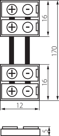 20x konektor pro oboustrannou pásku s LED drátem Clip 2PIN 1,2cm 12V CONNECTOR Kanlux