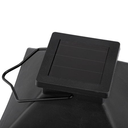 LED solární zahradní lucerna závěsná 32cm černá