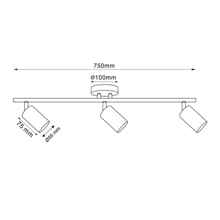 Nástěnné a stropní bodové svítidlo 3x GU10 Gold GOLDI Sanico Goldlux