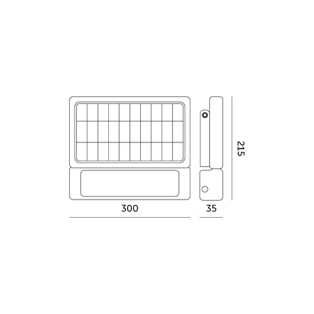 LED solární venkovní zahradní reflektor 10W 1080lm 4000K neutrální 90° se senzorem pohybu a soumraku IP65 černý Mhc Kobi