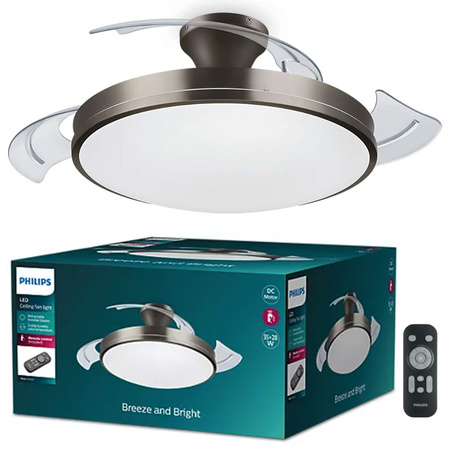 Stropní světlo LED s ventilátorem Plafond 28+35W 4500lm 2700-5500K nikl Atlas Philips