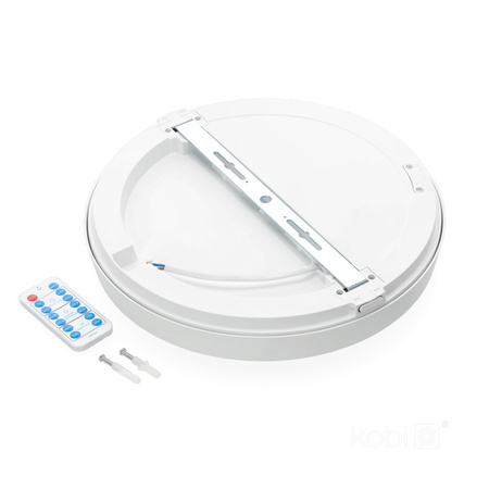 LED stropní svítidlo do koupelny s povrchovou montáží 24W 2520lm 4000K 120° se senzorem pohybu a soumraku bílé IP65 Nairos Kobi