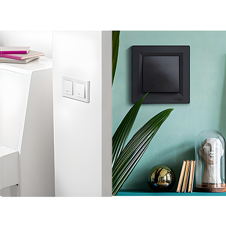 Jednopólový spínač světel s rámem IP44 konektor Antracit SCHNEIDER ASFORA