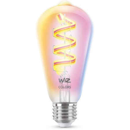 LED žárovka E27 Edison ST64 6,3W = 40W 470lm 2200-6500K RGB + TW FILAMENT Smart SMART WiFi Bluetooth App WiZ