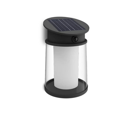 Venkovní solární fasádní světlo LED 3,2 W 470 lm 2700 K IP44 s pohybovým a soumrakovým senzorem černé Juda Ultra Efficient Philips